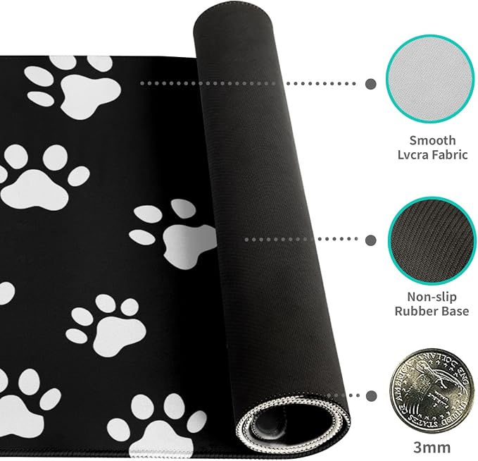 Mouse Pad Gaming Mouse Pad Desk Pad XL Large Mouse Mat Keyboard Mat Office Desk Decor AccessoriesKeyboard Mat Office Desk Decor Accessories (Cute Footprint)