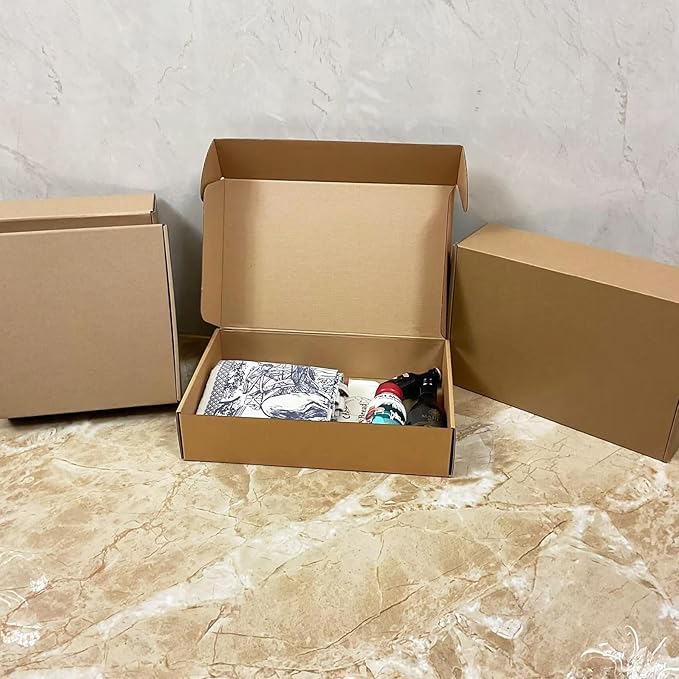 14 x9 x 3 inch Shipping Boxes Set of 20， Brown Corrugated Cardboard Box Mailer Boxes for Packaging Small Business Shipping，Mailing Boxes Bulk for Birthday Wedding Party Book Literature Gift Giving