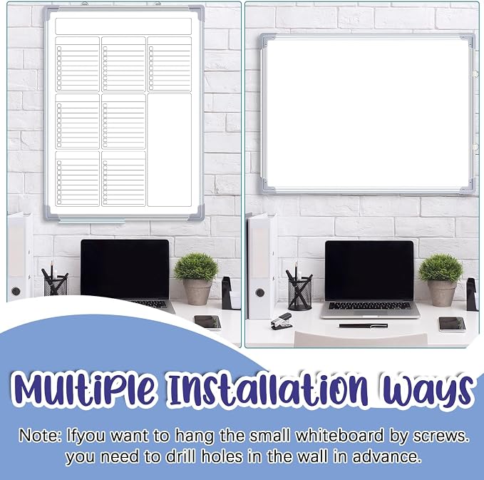 24" x 18" Magnetic to Do List Whiteboard, Weekly Planner, White | Large Weekly Dry Erase Board, Double-side Wall Whiteboard Calendar for Planning Drawing Memo, School Home Kitchen Office