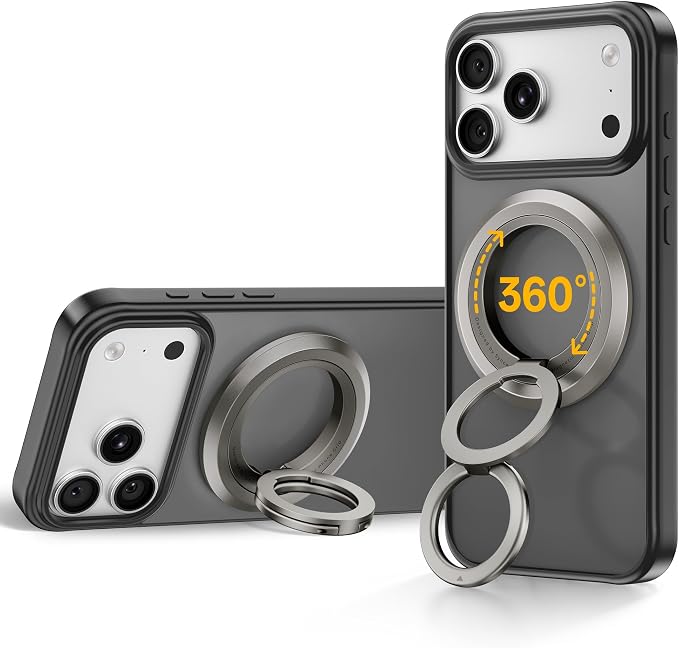 SYNCWIRE Magnetic Phone Ring Holder, for MagSafe Phone Grip Stand Kickstand | 360° Rotation, Double-Sided Magnet, Cell Phone Grip Finger Holder, for iPhone 17 16 15 14 13 12 Pro Max, MagSafe Accessories