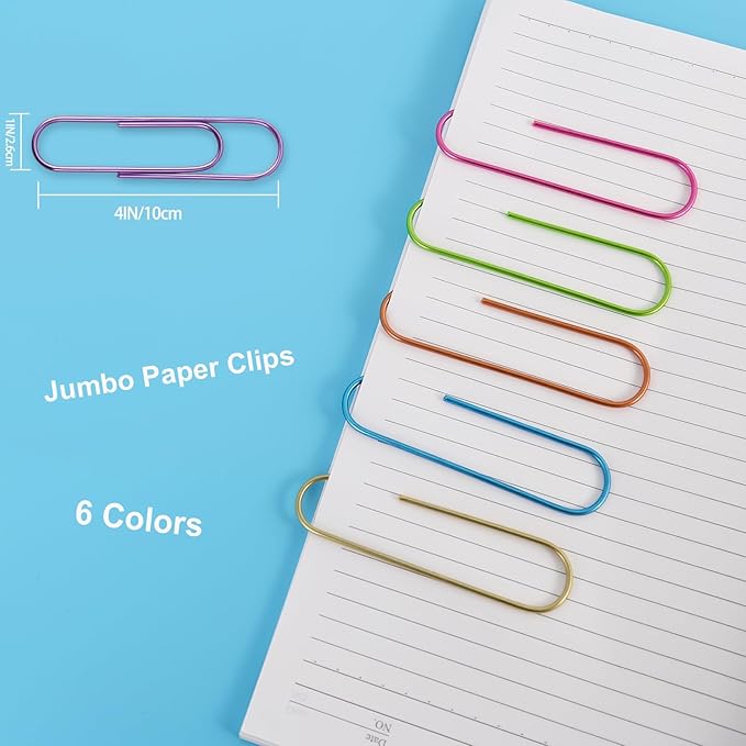 Ufmarine 42 Pcs Jumbo Paper Clips, Extra Large Pape Clips 4 inch, Giant Paperclips for Office