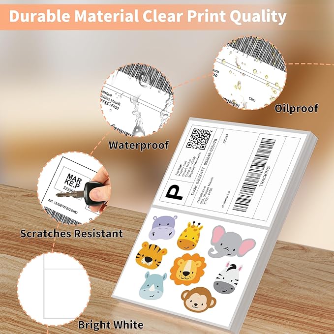 200 Half Sheet Self Adhesive Shipping Labels 100 Sheets, 8.5" x 5.5" Address Labels Laser/Ink Jet White Blank (100 sheets-200 Count)