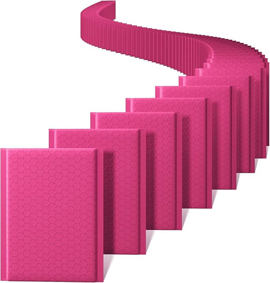 Metronic Pink Bubble Mailers 6x10 Inch 100 Pack Opaque Padded Envelopes Self-Seal Small Bubble Mailer for Shipping, Packaging, Mailing Jewelry Makeup Gifts Mailer