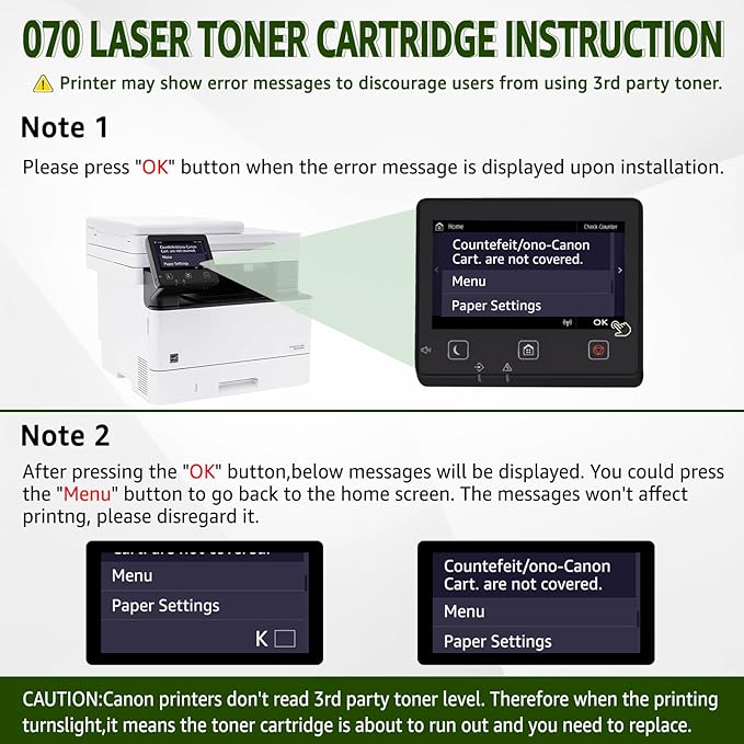 greencycle 070 Black Toner Cartridge Compatible Replacement for Canon 070 CRG070 CRG-070 Toner Cartridge for imageCLASS MF465dw MF462dw LBP246dw LBP247dw Printer (1 Pack)