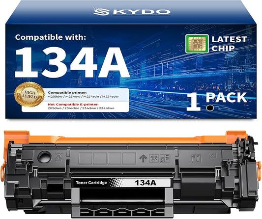 134A Black Toner Cartridge Replacement Compatible for HP W1340A, 1 Black | with Chip, 134A W1340A Toner Cartridge Use with LaserJet Pro M209dw MFP M234dw M234sdw M234sdn Printer Ink