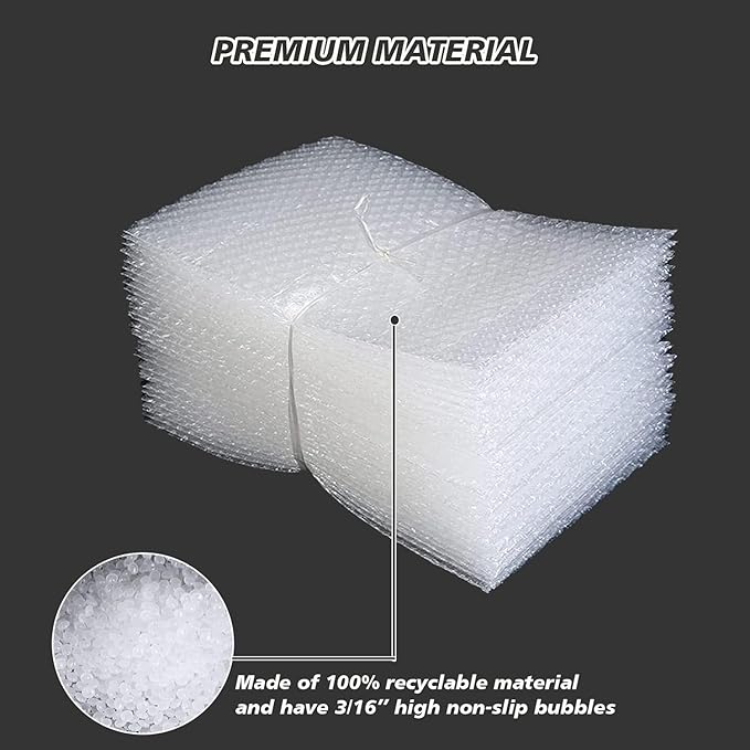 6''x10'' Bubble Pouch Bags, 50Pcs Clear Bubble Pouches Wrap for Shipping, Double Walled Cushioning Bags for Cushioning, Packing, Moving and Storage Fragile China Dishes Electronic Item