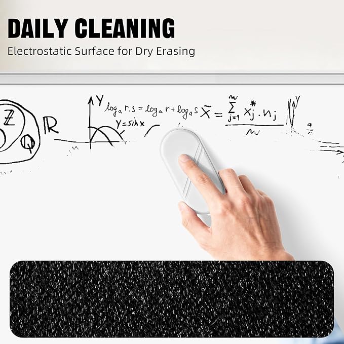 Dry Erase Board Eraser, Magnetic Detachable Whiteboard Eraser 2-Pack, White Board Erasers for Classroom, Glass Board Cleaner, Dry Erase Marker Eraser for Office School Home (White)
