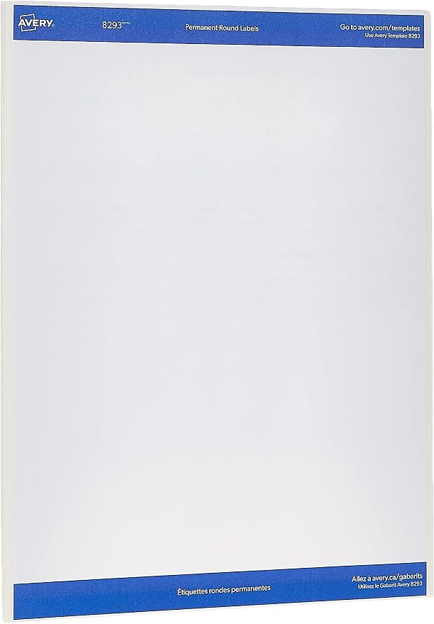 AVERY Round Labels, White, 1-1/2" | Sure Feed Technology | Permanent Adhesive | 400 Labels, Pack of 5
