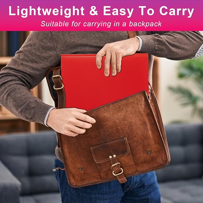 Folders with Pockets and Prong with Fasteners (6 Pack, Red) | Durable Plastic Pocket Folders with Prongs,Tear Resistant,2 Pocket 3 Prong Folders for Schoolwork & Office,Letter Size