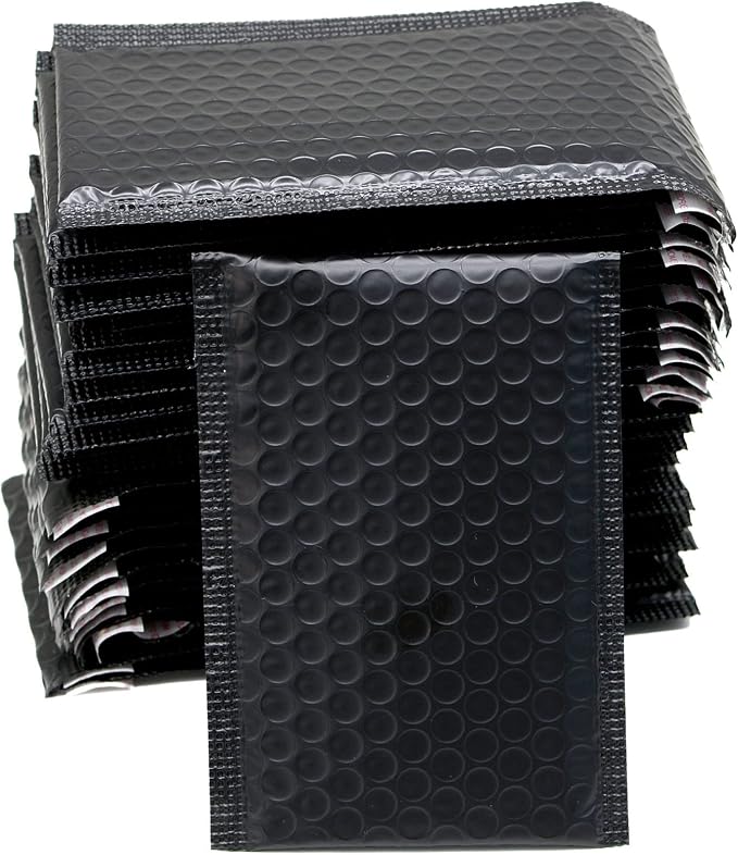 25 Pack 4x6 Inches Small Black Poly Bubble Lined Mailers Padded Shipping Envelopes Self Seal Mailer Waterproof, Shockproof and Dustproof (Black 4x6 Inches-25pcs)
