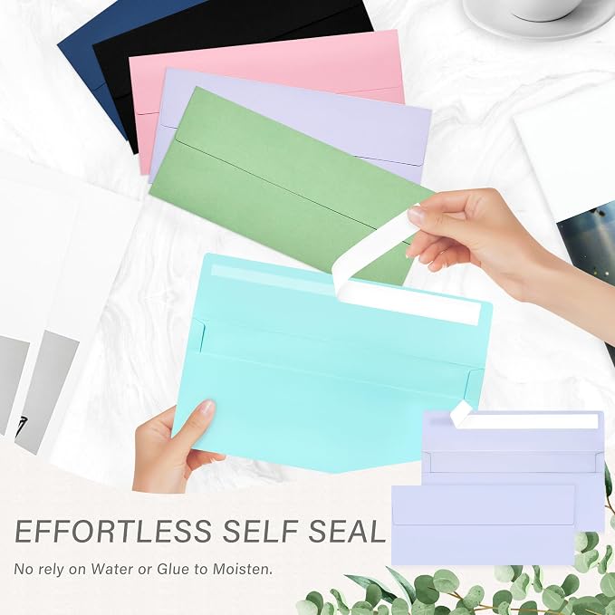 200 Pack #10 Lavender Envelopes Letter Size Self Seal Business Envelopes | Security Mailing Envelopes, 4 1/8 x 9 1/2 Inches