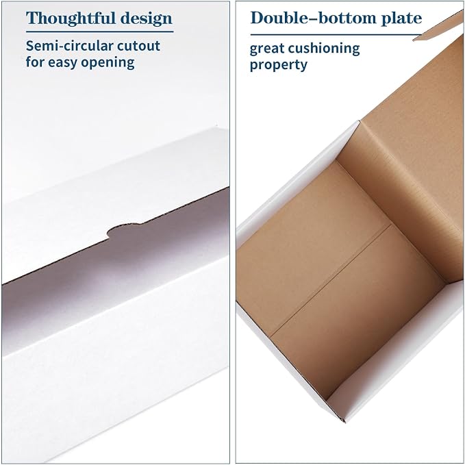 ZBEIVAN 8x8x8 White Shipping Boxes Set of 15, Corrugated Cardboard Mailer Boxes for Packaging Small Business Mailing Gifts