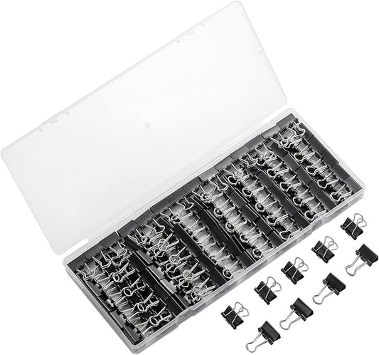 120 Pack Mini Binder Clips, Binder Clips, Small Paper Clips 15mm 5/8 Inch. Micro Size Office Clips for Home School Office and Business (Black)
