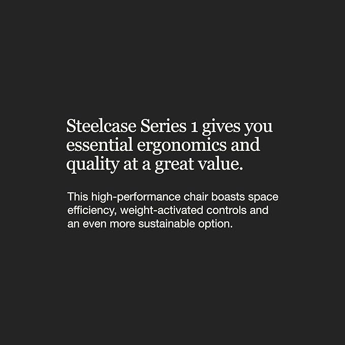 Steelcase Series 1 Office Chair - Ergonomic Work Chair with Wheels for Carpet - Helps Support Productivity - Weight-Activated Controls, Back & Arm Support - Easy Assembly - Nickel + Onyx Era