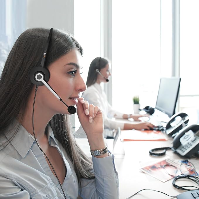Wantek Cisco Phone Headset for Landline Office Phone,Noise Canceling Microphone and Mute Switch,Telephone Headset Compatible with Cisco IP-7940 7942 7945 7960 7962 7965 7811 7821 8811 8841 8845 8851