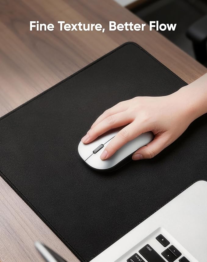 Large Gaming Mouse Pad with Durable Stitched Edges, Non-Slip Rubber Base, Big Computer Keyboard Mouse Mat Desk Pad for Home Office Gaming Work, 31.5''x11.8''x0.12'', Black