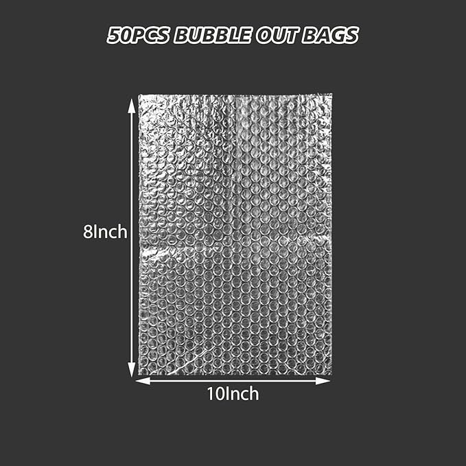100Pcs Bubble Pouche Wrap, 8”x10” Bubble Bags for Shopping, Double Wall Bubble Cushioning Wrap Bags for Mailing Packing, Moving and Storage Fragile China Dishes Electronic Item