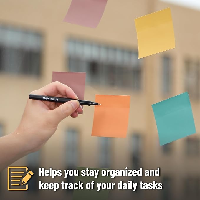 Mr. Pen- Sticky Notes, 3"x3", 12 Pads, 600 Sheets, New Earthy Colors | Sticky Notes Bulk, Self-Stick Note Pads, Perfect for Office, School, Home, Study & Organization