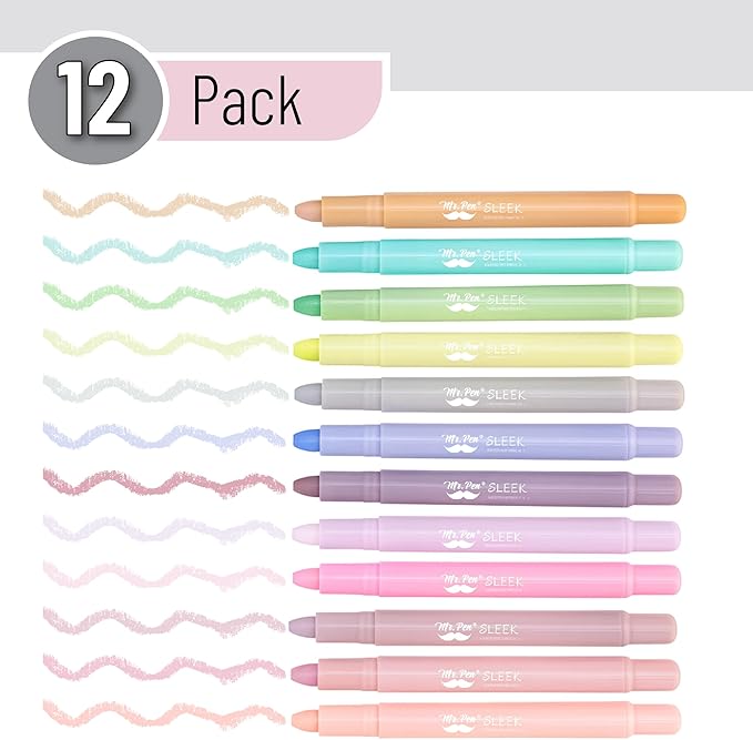 Mr. Pen- Gel Highlighter, 12 Pack, Morandi Colors, Bible Highlighters No Bleed, No Bleed Highlighters