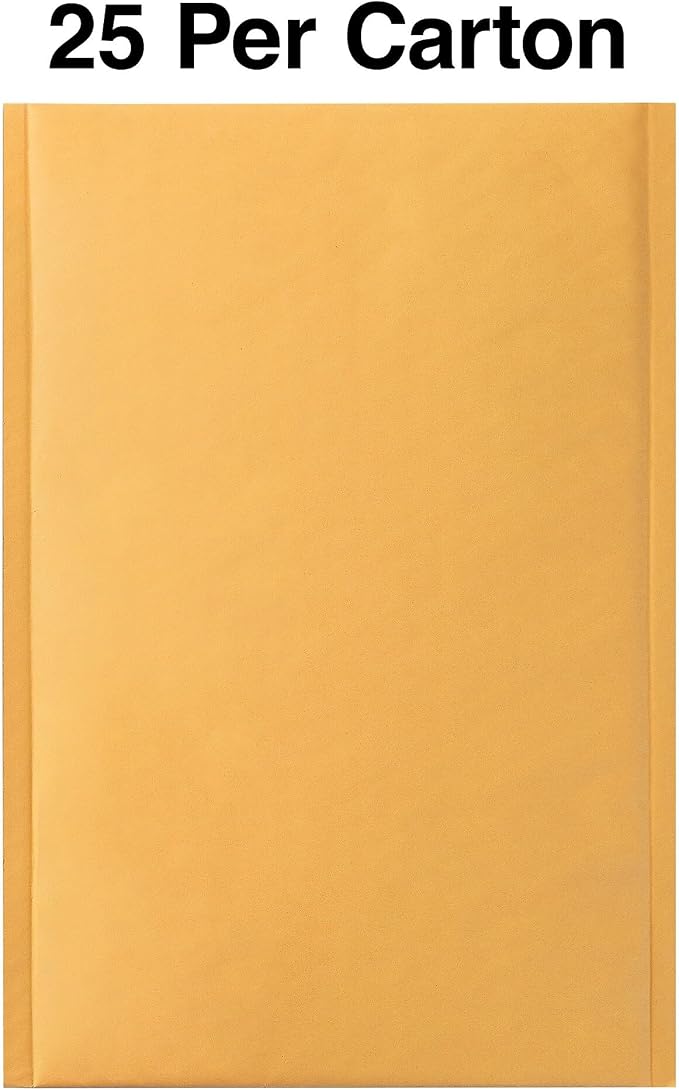 Staples Bubble Mailers, #5 Size, 10.5x15 Inch, Cushioned, 25-Pack | Protective mailers for shipping fragile items and everyday packages.