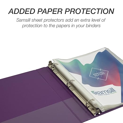 Samsill Durable 1 inch 3 Ring Binder, D Ring Binder, 100% Recycled Chipboard, Island Assortment, 6 Pack