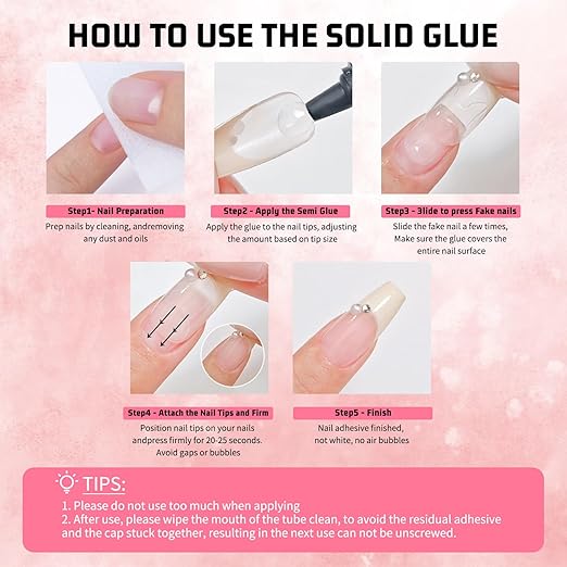 15g Semi Solid Nail Glue Gel with 5ml Remover Glue Pen, Super Glue for Press On Nails, No UV Light Needed Long Lasting, Click Removal Pen Design 3-in-1 Remover