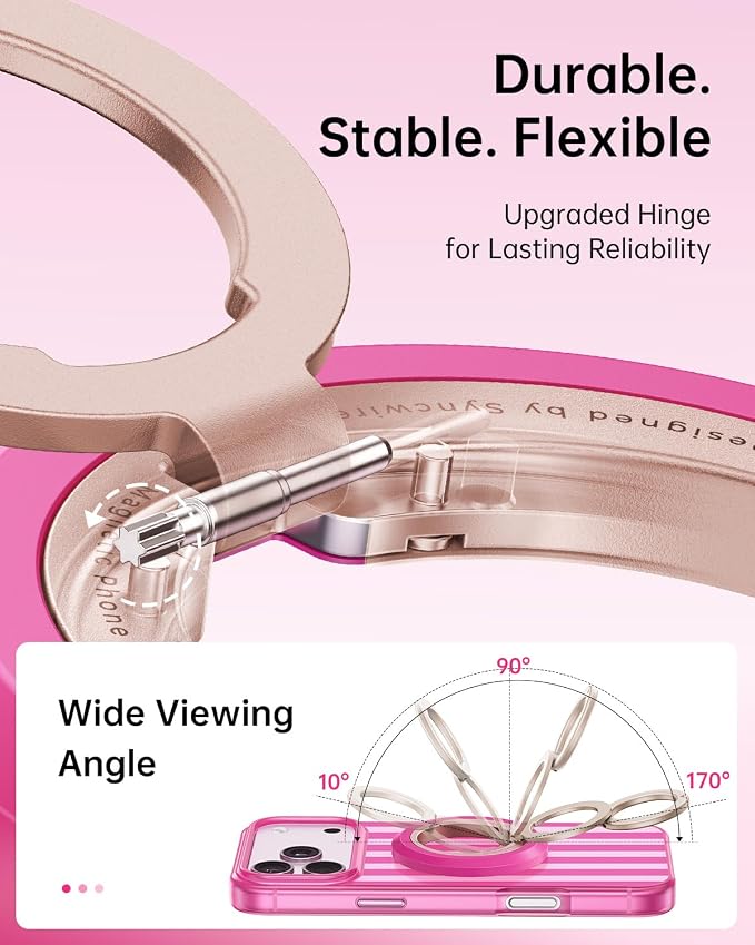 SYNCWIRE Magnetic Phone Ring Holder, for MagSafe Phone Grip Stand Kickstand | 360° Rotation, Double-Sided Magnet, Cell Phone Grip Finger Holder, for iPhone 17 16 15 14 13 12 Pro Max, MagSafe Accessories