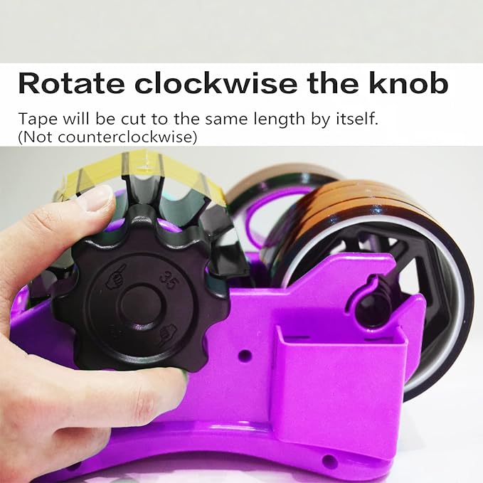 Purple Heat Tape Dispenser- Multiple Roll Cut Heat Tape Dispenser 1" & 3" Core Double Reel Cores Sublimation for Heat Transfer Tape,Semi-Automatic Tape Dispenser with Compartment Slots