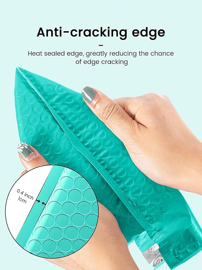 GSSUSA Teal Bubble Mailers 6X10 Inches 500 Pack, Padded Poly Bubble Mailer, Small Padded Envelopes Strong Adhesion Bubble Envelopes,Self-Seal Mailing Envelopes for Small Business,Package Supplies