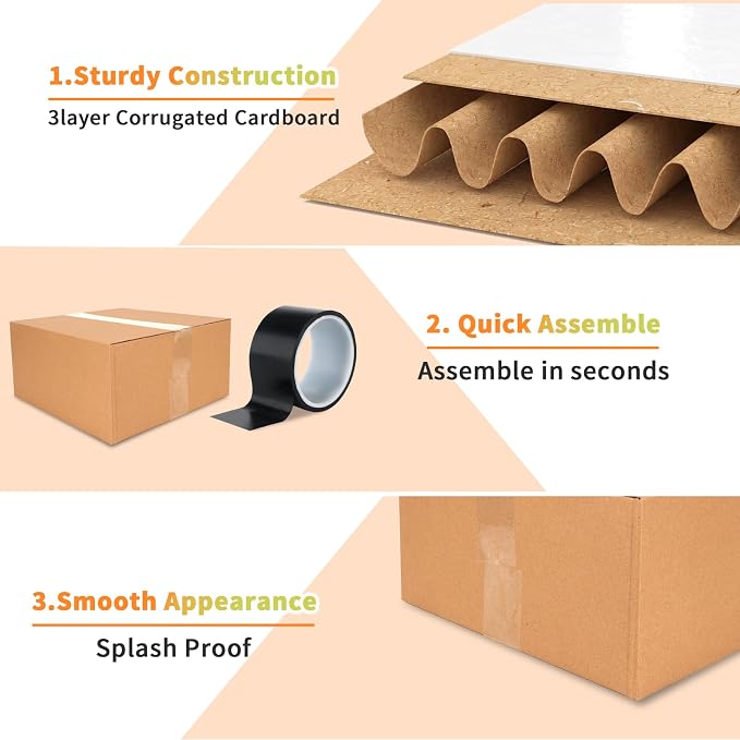 Rempry Brown 12x12x6 Shipping Boxes Set of 15, Corrugated Cardboard Box for Mailing, Packaging Small Business, Kraft Mailer Gift Boxes