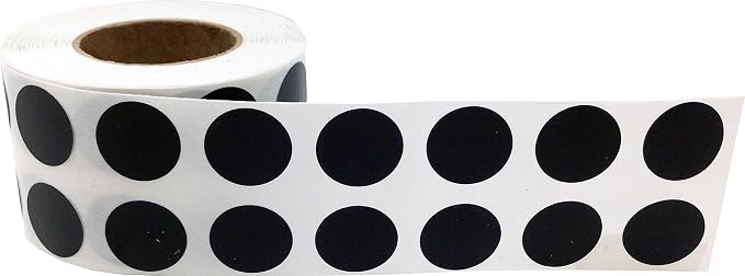 Black 1/2" Inch Round Adhesive Labels 1,000 Color Coding Dot Stickers for Efficient Inventory Management, Crafting Projects, and Organizational Tasks in Offices, Schools, and Homes