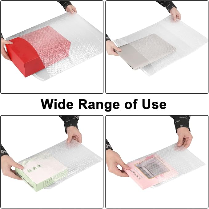 12Pack Self-Seal Big Bubble Out Bag Pouches 20 x 24 Inch Double Walled Large Self-Sealing Protective Wrap Cushioning Bags for Shipping, Packing, Moving