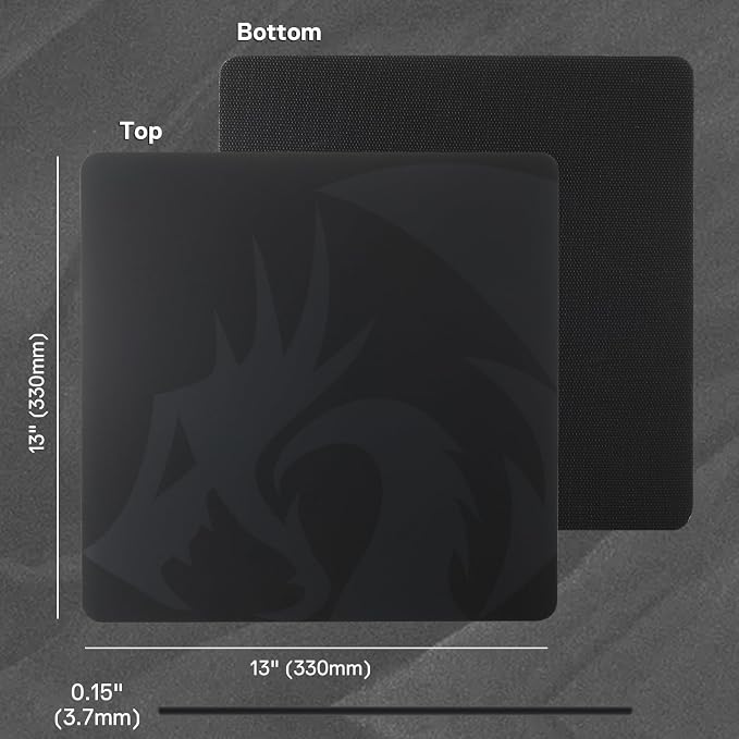 Redragon PG1M Glass Mouse Pad - Ultra-Smooth Precision Surface with Non-Slip Base, Easy to Clean, Hard Mousepad for Gaming - 13 x 13 x 0.15 inches, Black
