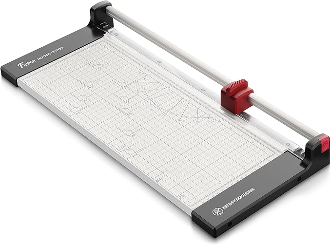 Firbon 15 Inch Rotary Paper Trimmer with Replaceable Blade | Heavy Duty 10-Sheet Capacity | Up to 15" Cutting | Cut Cardstock, Photo & Scrapbooking Crafts | Office, School & Home Use