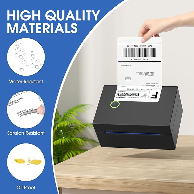 MaxGear 4" x 6" Direct Thermal Labels, 4000 Pcs/16 Rolls, Perforated White Mailing Shipping Package Labels, Commercial Grade, Permanent Adhesive, Compatible with Most Thermal Printers
