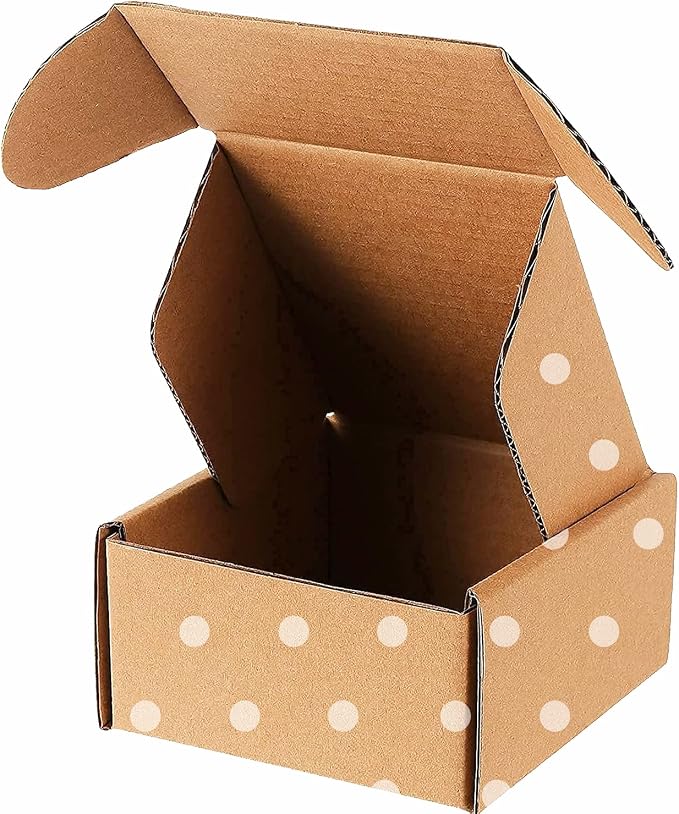 Green Recyclable Cardboard Small Gift Mailer Boxes for Shipping Packaging Craft Gifts Giving Products (Brown, 4 x 4 x 2 Inch)
