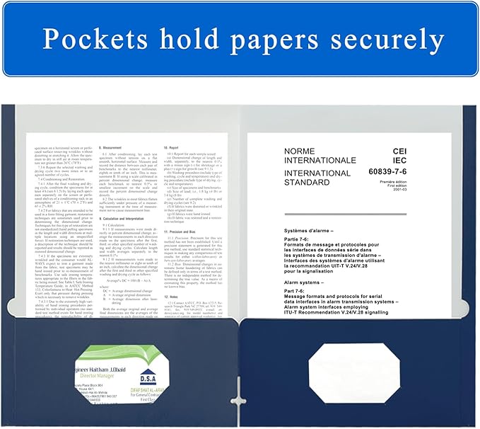 Zzrywuty File Folders with Pockets Letter Size,50-Pack Paper Folders with Card Slot,Blue Two Pocket Folders for School Students,Businessmen,Home and Office Workers