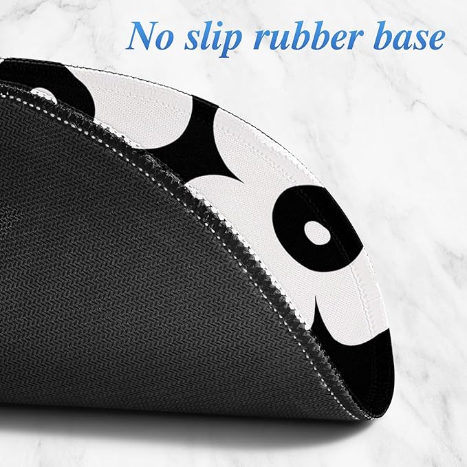 Round Mouse pad, high-end Texture, Sewn Edge Design, Anti-Slip Rubber Base. 8.6 x 8.6 inches (Mono Petals)