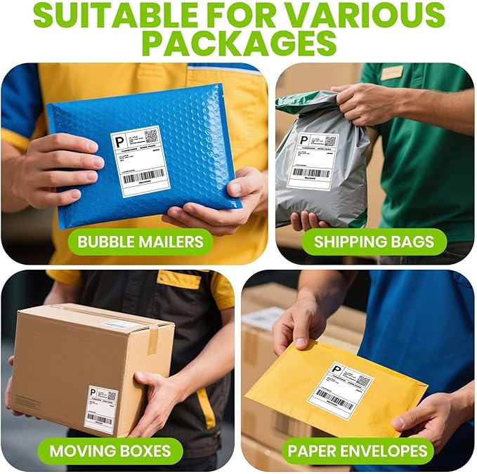ADHES 4x6 Thermal Shipping Labels 1000 Fanfold – Strong Adhesive, Top-coated Thermal Label Printer Paper, BPA/BPS Free 4x6 Shipping Labels for Mailing and Packaging