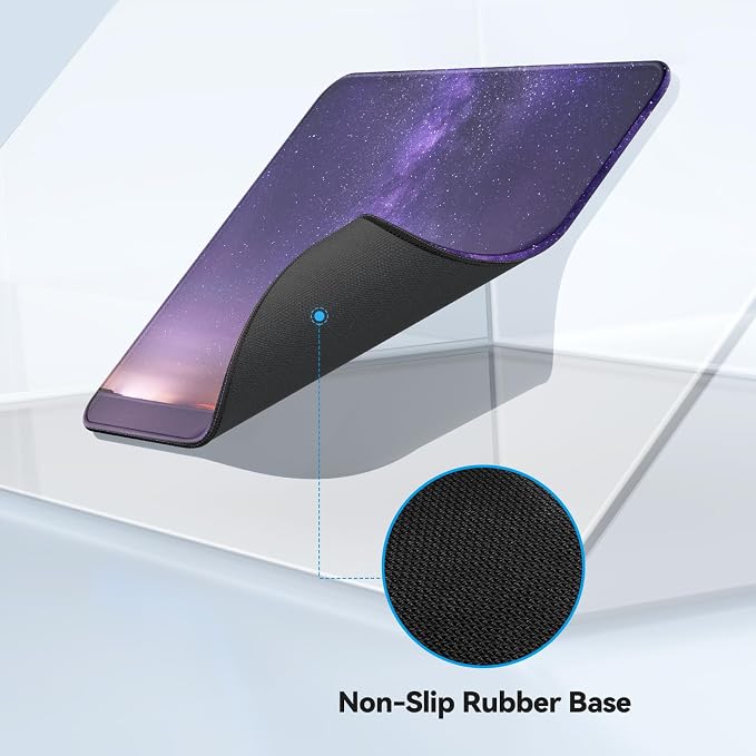 TECKNET Mouse Pad with Durable Anti-fray Stitching, Small Mousepad Galaxy | Anti-slip Rubber Base, Ultra-smooth Surface, Waterproof Material, Gaming Mouse Mat for Laptop for Laser and Optical Mice