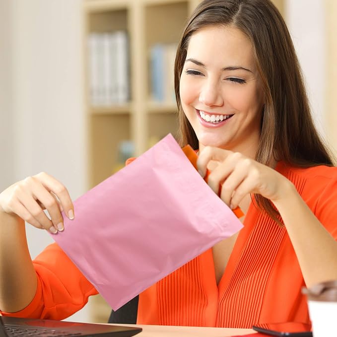 Metronic Poly Mailers 6x9 200 Pack, Small Shipping Bags for Clothing | Strong Adhesive Tear-resistant Mailing Bags, Shipping Envelopes, Packing Bags for Clothes, Small Business, Light Pink.