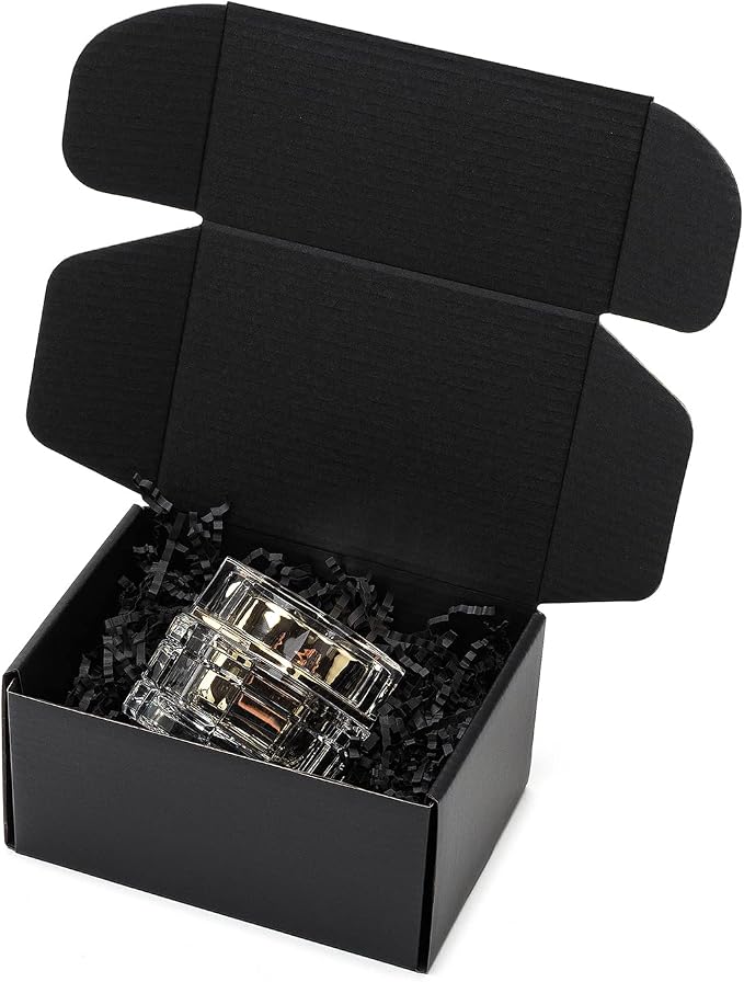Timirog 6x4x3 Inches Small Black Shipping Boxes 25 Pack - Corrugated Cardboard Mailing Box for Small Business, Tab Locking Literature Mailer for Packing Jewelry Ornament Gift Craft Packaging Supplier | Mailing Box for Small Business, Tab Locking Litera...