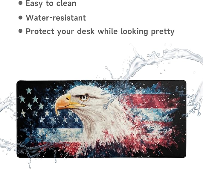 American Eagle Flag Mouse Pad Desk Mat Gaming Desk Pad XL Large Mouse Mat Independence Day Office Decor Accessories