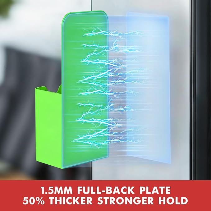 BEYGORM Magnetic Pen Holder for Refrigerator, Pencil Cup Organizer (Green) | Upgraded 1.5mm thick magnetic backing for whiteboards, lockers & fridge; 4 Pcs dry erase marker holder for classroom & office