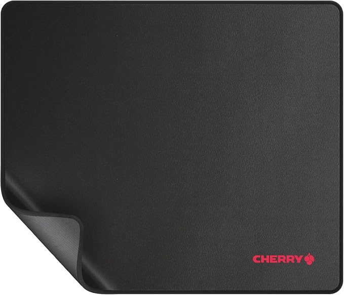 Cherry MP 1000, Premium Mouse Pad in XL (13.78" x 11.81" x 0.20"), Smooth Fabric Surface for Precision, Sewn Edges, Non-Slip Bottom, Rollable, Comfortable, Black