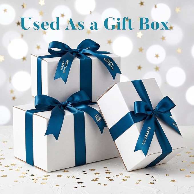 Shipping Boxes 7x4x4 Set of 25, White Corrugated Cardboard Box for Mailing Business Packaging
