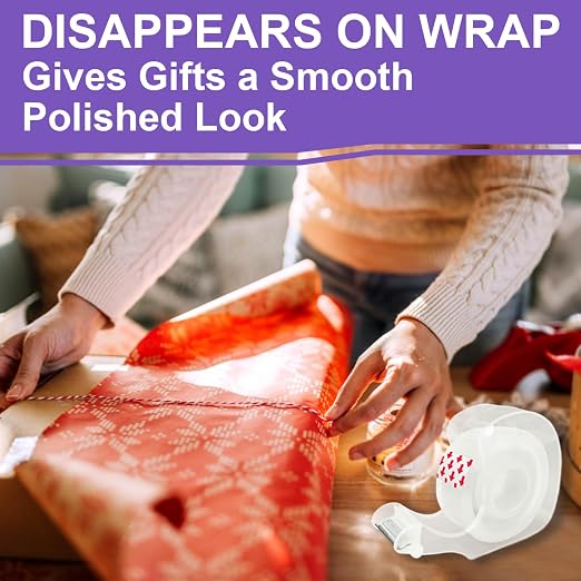 PALOKA Tape, Transparent Tape for Gift Wrapping, 6 Dispensered Rolls, Glossy Finish, Great for Holiday Wrapping Paper, Office&School Supplies, 3/4 x 650 Inches