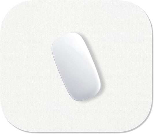Hsurbtra Mouse Pad, Premium-Textured Small Square Mousepad 8 x 9 Inch White, Thick 3 mm Anti-Slip Waterproof Rubber Pretty Cute Computer Mat for Office Home Gaming Laptop Men Women Kids
