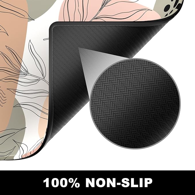 BOSOBO Large Mouse Pad, XXL XL Extended Gaming Mouse Pad, Desk Mat for Office & Home, Modern Boho Leaves