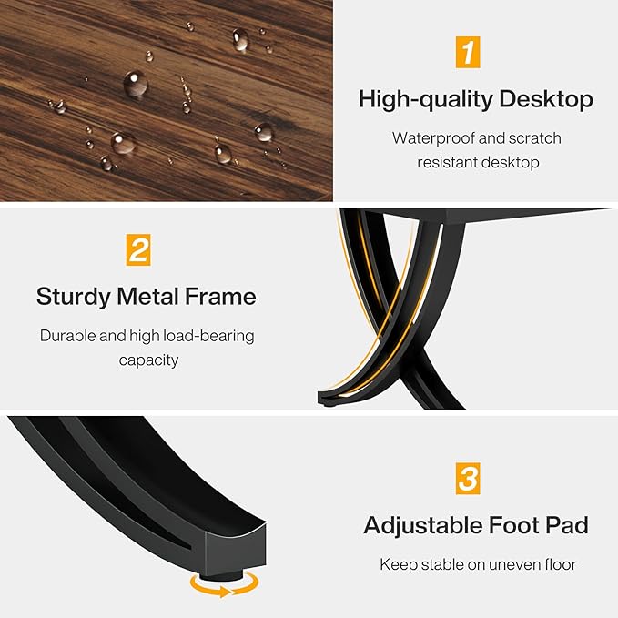 Tribesigns 2 Person Desk, 78 Inch Long Computer Desk, Two People Office Table with Stylish Legs, Double Workstation for Home Office (Rustic Brown)